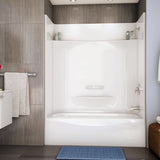 Essence TS-6030 AFR AcrylX Alcove Left-Hand Drain Four-Piece Tub Shower in White