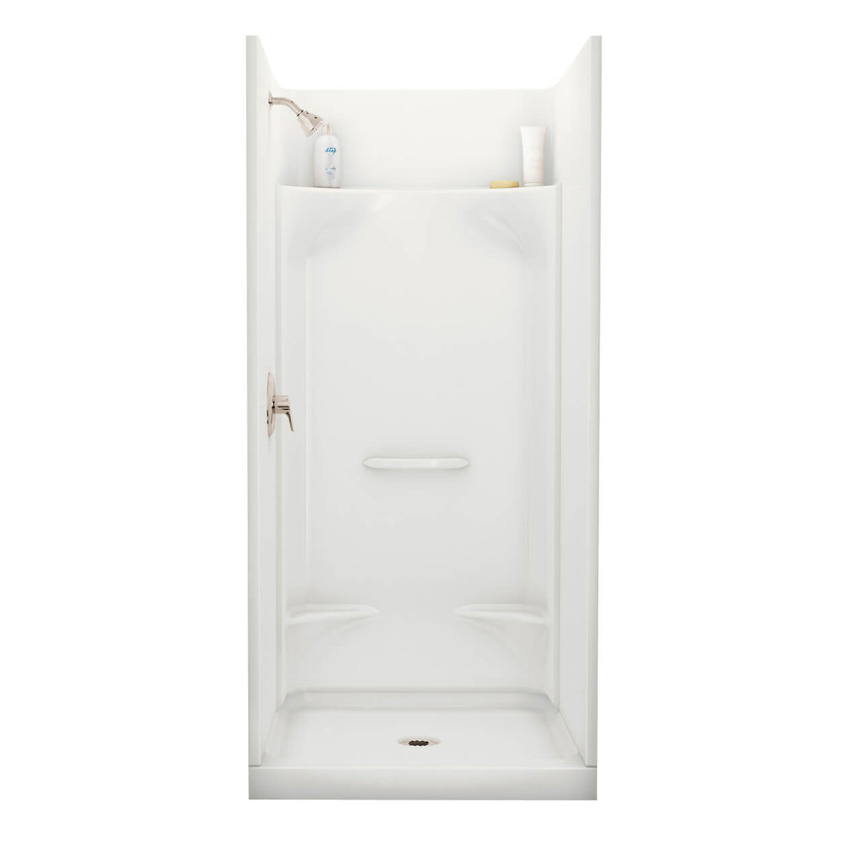 Essence SH-3636 AcrylX Alcove Center Drain Four-Piece Shower in White