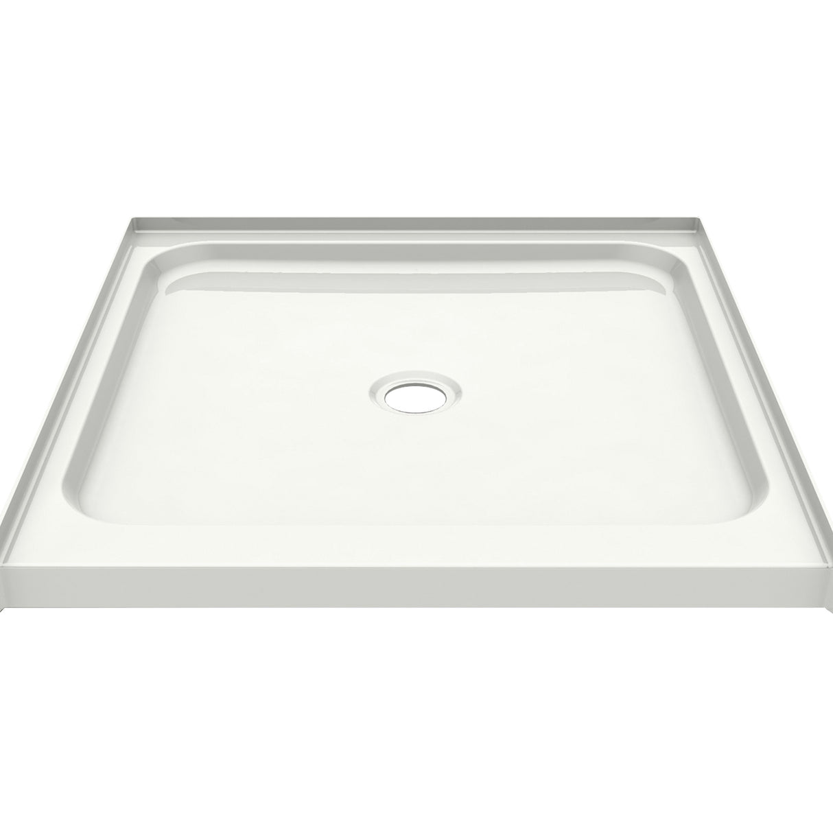 Essence Base 3636 AcrylX Alcove Shower Base with Center Drain in White