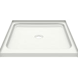 Essence Base 3636 AcrylX Alcove Shower Base with Center Drain in White