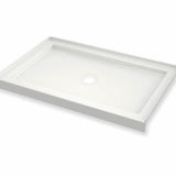 B3Round 4832 Acrylic Alcove Shower Base in White with Center Drain