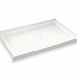 B3Round 4832 Acrylic Alcove Shower Base in White with Center Drain