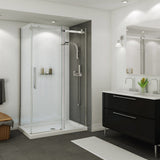 B3Round 4832 Acrylic Alcove Shower Base in White with Center Drain