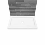 B3Round 4832 Acrylic Alcove Shower Base in White with Center Drain