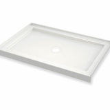 B3Round 4834 Acrylic Alcove Shower Base in White with Center Drain