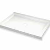 B3Round 4834 Acrylic Alcove Shower Base in White with Center Drain