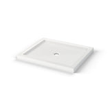 B3Round 4842 Acrylic Alcove Shower Base in White with Anti-slip Bottom with Center Drain