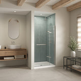 B3Round 4842 Acrylic Alcove Shower Base in White with Anti-slip Bottom with Center Drain