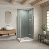 B3Round 4842 Acrylic Alcove Shower Base in White with Anti-slip Bottom with Center Drain