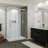 B3Round 4836 Acrylic Alcove Shower Base in White with Center Drain