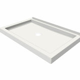 B3Round 4836 Acrylic Alcove Shower Base in White with Center Drain