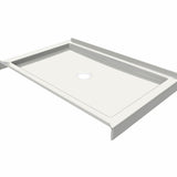 B3Round 4836 Acrylic Alcove Shower Base in White with Center Drain