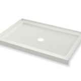B3Round 4836 Acrylic Alcove Shower Base in White with Center Drain