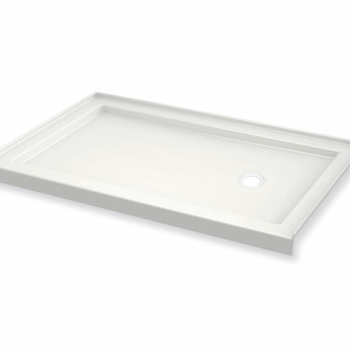 B3Round 6036 Acrylic Alcove Shower Base in White with Center Drain