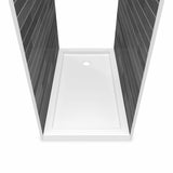 B3Round 6036 Acrylic Alcove Shower Base in White with Center Drain