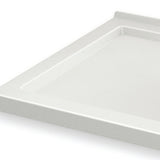 B3Round 6034 Acrylic Alcove Shower Base in White with Anti-slip Bottom with Center Drain