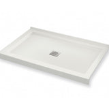 B3Square 4836 Acrylic Alcove Shower Base in White with Center Drain