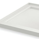B3Square 6032 Acrylic Alcove Shower Base in White with Left-Hand Drain