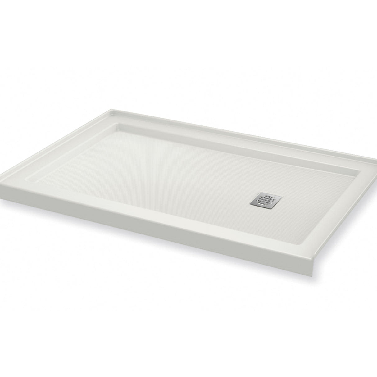 B3Square 6036 Acrylic Alcove Shower Base in White with Left-Hand Drain