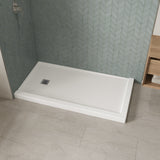 B3X 6032 Acrylic Corner Left Shower Base with Left-Hand Drain in White