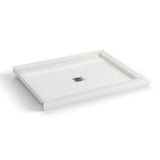 B3X 4836 Acrylic Corner Left Shower Base with Center Drain in White