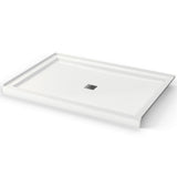 B3Square 6042 Acrylic Alcove Shower Base in White with Center Drain