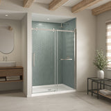 B3Square 6042 Acrylic Alcove Shower Base in White with Center Drain