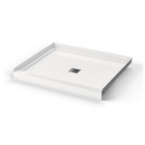 B3X 4236 Acrylic Alcove Shower Base with Center Drain in White