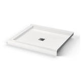 B3X 4236 Acrylic Corner Right Shower Base with Center Drain in White