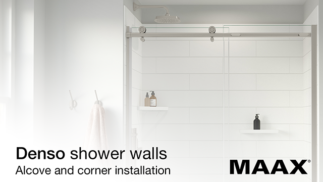 Denso 42 in. Solid Surface Glue up Two-Piece Wall Kit in White