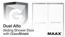 Duel Alto Return Panel for 32 in. Base with Clear glass in Chrome