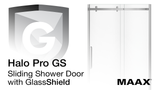 Halo Pro GS 56 ½-59 x 78 ¾ in. 8mm Sliding Shower Door for Alcove Installation with GlassShield glass in Chrome