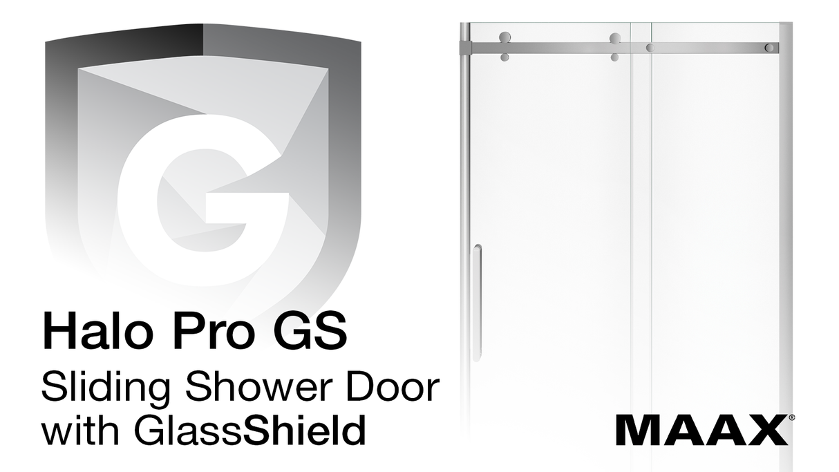 Halo Pro GS 44 ½-47 x 78 ¾ in. 8mm Sliding Shower Door for Alcove Installation with GlassShield glass in Chrome