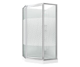Himalaya 38 x 38 Polystyrene Center Drain Shower Kit in White with Design 47 glass in Chrome