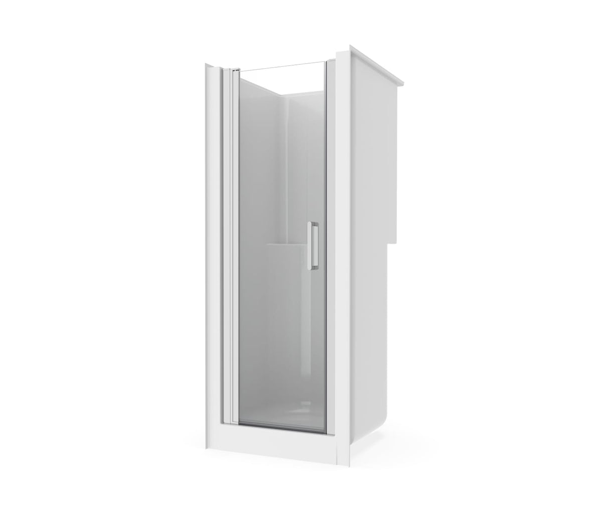 Jasmin Sleek DI 30 x 32 AcrylX Alcove Center Drain One-Piece Shower in White with Clear Shower Door in Chrome