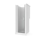 Jasmin Sleek DI 30 x 32 AcrylX Alcove Center Drain One-Piece Shower in White with Clear Shower Door in Chrome