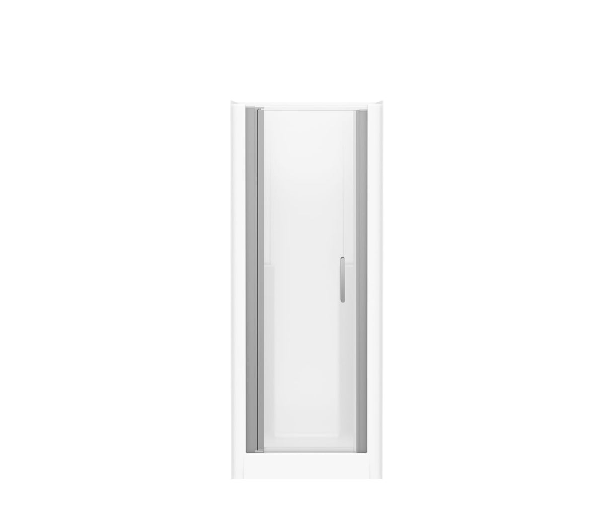 Jasmin Sleek DI 30 x 32 AcrylX Alcove Center Drain One-Piece Shower in White with Clear Shower Door in Chrome
