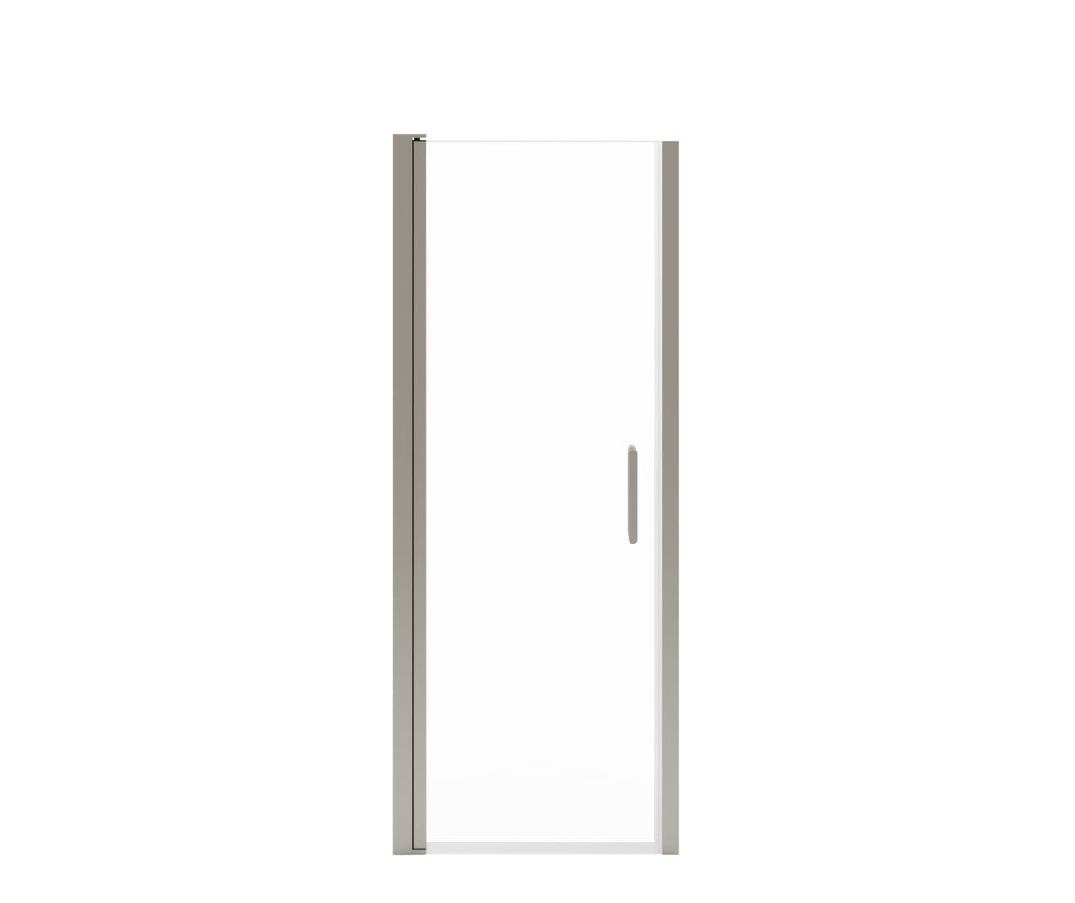 Manhattan 23-25 x 68 in. 6 mm Pivot Shower Door for Alcove Installation with Clear glass & Round Handle in Chrome
