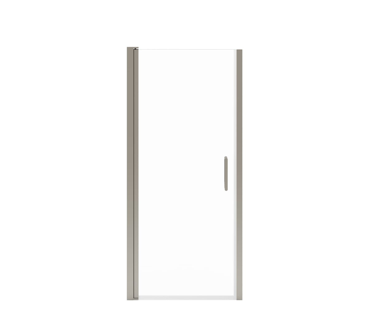 Manhattan 29-31 x 68 in. 6 mm Pivot Shower Door for Alcove Installation with Clear glass & Round Handle in Chrome