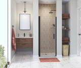 Manhattan 31-33 x 68 in. 6 mm Pivot Shower Door for Alcove Installation with Clear glass & Round Handle in Chrome