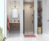 Manhattan 31-33 x 68 in. 6 mm Pivot Shower Door for Alcove Installation with Clear glass & Round Handle in Chrome