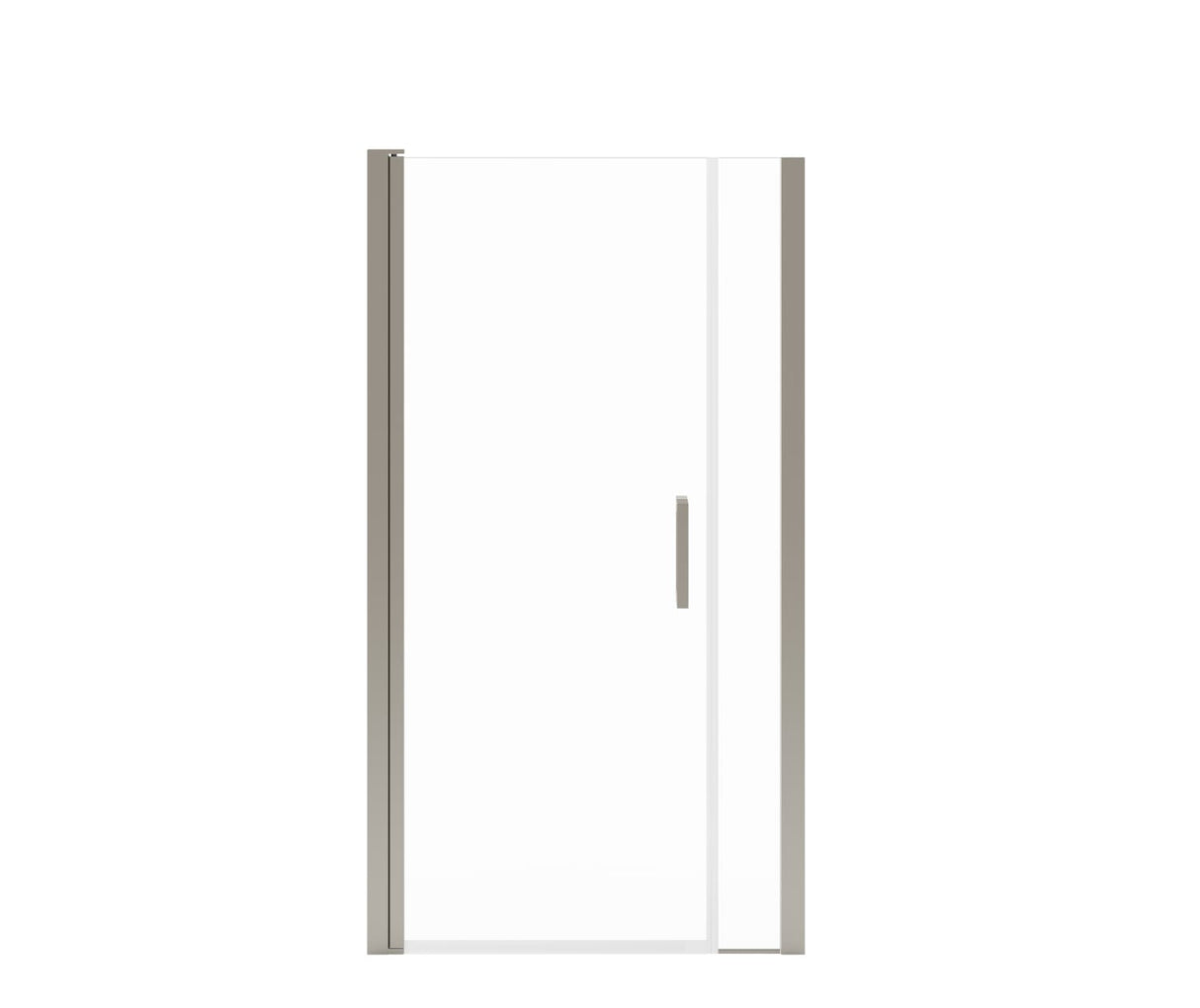 Manhattan 39-41 x 68 in. 6 mm Pivot Shower Door for Alcove Installation with Clear glass & Round Handle in Chrome
