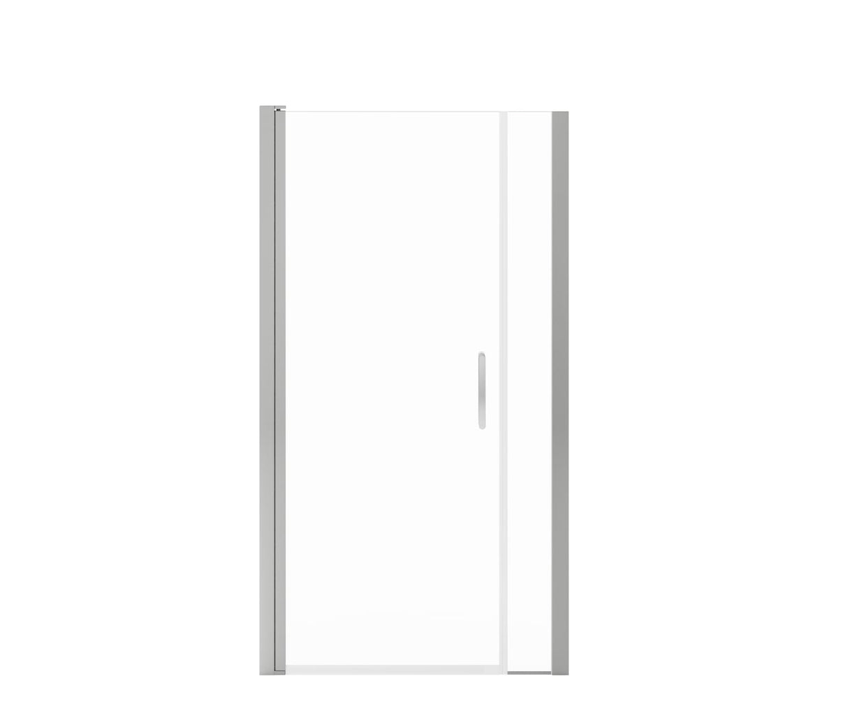 Manhattan 37-39 x 68 in. 6 mm Pivot Shower Door for Alcove Installation with Clear glass & Round Handle in Chrome