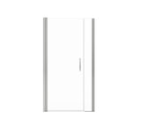 Manhattan 35-37 x 68 in. 6 mm Pivot Shower Door for Alcove Installation with Clear glass & Round Handle in Chrome