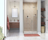 Manhattan 43-45 x 68 in. 6 mm Pivot Shower Door for Alcove Installation with Clear glass & Round Handle in Chrome