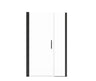 Manhattan 45-47 x 68 in. 6 mm Pivot Shower Door for Alcove Installation with Clear glass & Round Handle in Chrome