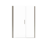 Manhattan 47-49 x 68 in. 6 mm Pivot Shower Door for Alcove Installation with Clear glass & Round Handle in Chrome