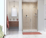 Manhattan 49-51 x 68 in. 6 mm Pivot Shower Door for Alcove Installation with Clear glass & Round Handle in Chrome
