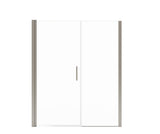 Manhattan 53-55 x 68 in. 6 mm Pivot Shower Door for Alcove Installation with Clear glass & Round Handle in Chrome