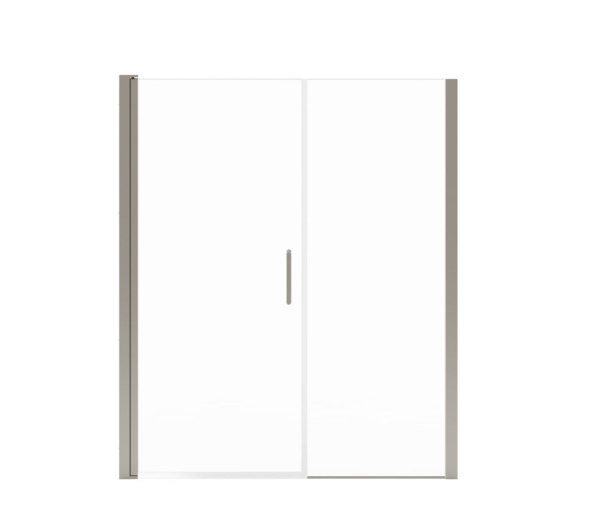 Manhattan 57-59 x 68 in. 6 mm Pivot Shower Door for Alcove Installation with Clear glass & Round Handle in Chrome